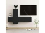 Maison Exclusive - Set Di Mobili Porta Tv 3 Pz Nero In Legno Multistrato