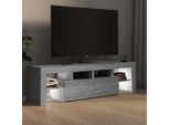 The Living Store Mobile Tv Con Luci Led Grigio Sonoma 140X36,5X40 Cm