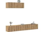 Maison Exclusive - Set Mobile Tv 3 Pz Montato A Parete Rovere In Truciolato