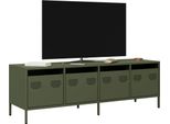 Maison Exclusive - Mobile Tv Verde Oliva 135X39X43,5 Cm Acciaio Laminato A Freddo