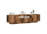 Maison Exclusive - Mobile Tv Con Luci Led Effetto Legno Antico 160X35X40 Cm