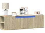 Maison Exclusive - Mobile Tv Con Illuminazione A Led In Rovere Sonoma 135X31X39,5 Cm