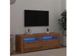 Maison Exclusive - Mobile Tv Con Led In Rovere Artisan 120X35X40 Cm Materiale Ligneo