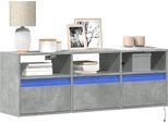 Maison Exclusive - Mobile Tv Con Illuminazione A Led Grigio Cemento 130X31X45 Cm