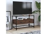 Maison Exclusive - Mobile Tv Con Ripiano In Vetro Rovere Marrone 80X35X51 Cm Materiale Ligneo