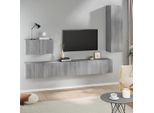 Maison Exclusive - Set Di Mobili Porta Tv 4 Pz Grigio Sonoma In Legno Multistrato