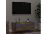 Maison Exclusive - Mobile Tv Con Luci Led In Rovere Sonoma 75X35,5X25 Cm