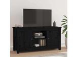 Maison Exclusive - Mobile Tv Nero 103X36,5X52 Cm In Legno Massello Di Pino