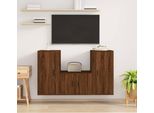 Maison Exclusive - Set Mobili Porta Tv 3 Pz Rovere Marrone In Legno Multistrato
