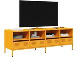 Maison Exclusive - Mobile Tv Giallo Senape 135X39X43,5 Cm Acciaio Laminato A Freddo
