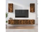 Maison Exclusive - Set Di Mobili Porta Tv 6 Pz Rovere Fumo In Legno Multistrato