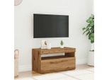 Maison Exclusive - Mobile Tv Con Luci Led Rovere Artisan 75X35X40 Cm