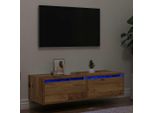 Maison Exclusive - Mobile Tv Con Luci Led Effetto Legno Antico 100X35,5X25 Cm