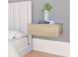 The Living Store Comodini Sospesi 2 Pezzi Rovere Sonoma 40X30X15 Cm