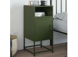 Maison Exclusive - Comodino Verde Oliva 36X39X78 Cm Acciaio