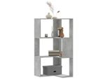 Maison Exclusive - Libreria Angolare 3 Ripiani Grigio Cemento 50X50X102 Cm Materiale Ligneo