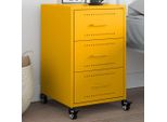 Maison Exclusive - Comodino Giallo Senape 36X39X59 Cm Acciaio
