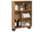 Maison Exclusive - Carrello Contenitore Stretto Artisan In Rovere 48X13X68 Materiale Ligneo