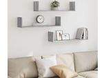 Maison Exclusive - Mensole Da Parete 3 Pezzi Grigio Sonoma 80X18X18 Cm Materiale Ligneo