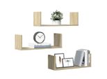 Maison Exclusive - Mensole Da Parete 3 Pezzi Rovere Sonoma 58X18X18 Cm Materiale Ligneo