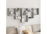 Maison Exclusive - Mensola Da Parete Grigio Cemento 159X18X66 Cm Materiale Ligneo