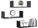 Maison Exclusive - Mensole Da Parete 3 Pezzi Nero 58X18X18 Cm Materiale Ligneo