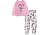 Lilo & Stitch - Pigiama Con Pantaloni Lunghi Per Bambina, Maniche Lunghe NS9668 (128) (Rosa)