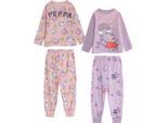 Peppa Pig - Pigiama Con Pantaloni Lunghi Per Bambina, Maniche Lunghe (Confezione Da 2) NS9652 (98) (Colorato)