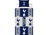 Tottenham Hotspur Fc - Biancheria Da Letto Con Stemma, Reversibile TC1049 (Letto Matrimoniale) (Blu Navy Scuro/Bianco)