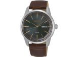 Solaruhr SEIKO, braun, Armbanduhren, Herren, Armbanduhr, Herrenuhr, Datum, Saphirglas, Lederarmband
