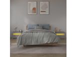 The Living Store Comodini 2 Pezzi Con Led Grigio Sonoma 60X35X40 Cm