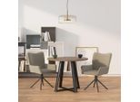 The Living Store Sedie Da Pranzo 2 Pz. Girevoli Velluto Grigio Chiaro