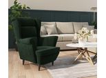 The Living Store Poltrona In Velluto Verde Scuro