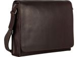 Leonhard Heyden Pelle Borsa A Tracolla Con Scomparto Per Laptop Dakota Messenger Bag Brown Marrone Scuro