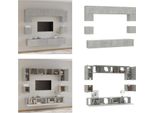 Vidaxl Set Di Mobili Tv 8 Pezzi In Legno Grigio Cemento - Set Di Mobili Tv - Mobile Tv - Mobile Tv - Supporto Tv