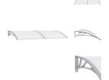 Vidaxl Tettoia Per Porte Grigio E Trasparente 240×80 Cm Pc - Tende Da Sole