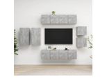 Maison Exclusive - Set Di Mobili Porta Tv 8 Pz Grigio Cemento In Legno Multistrato