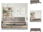 Vidaxl Divano Letto Con Portabicchieri In Tessuto Taupe - Divani