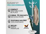 Casaria® Appendiabiti In Metallo Con Base 14 Ganci Ruotabil 360° 37X37X175Cm Corridoio Ufficio Attaccapanni Bianco