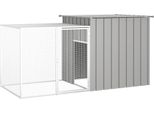 The Living Store Gabbia Per Conigli Grigio 200X91X100 Cm Acciaio Zincato