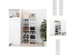 Vidaxl Scarpiere 2 Pz. Bianco 27,5X27X102 Cm Materiale A Base Di Legno - Scarpiere E Armadietti