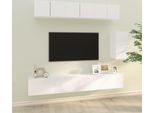 Maison Exclusive - Set Di Mobili Porta Tv 6 Pz Bianco In Legno Multistrato