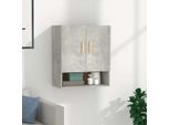 The Living Store Armadio A Muro Grigio Cemento 60X31X70 Cm Materiale Legno