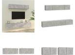Vidaxl Set Di Mobili Tv 4 Pezzi In Legno Grigio Cemento - Set Di Mobili Tv - Set Di Mobili Tv - Parete Attrezzata - Parete Attrezzata