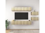 The Living Store Mobili Tv 8 Pezzi In Legno Rovere Sonoma