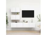 Maison Exclusive - Set Mobili Porta Tv 4 Pz Bianco In Legno Multistrato