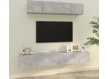 Maison Exclusive - Set Di Mobili Porta Tv 4 Pz Grigio Cemento In Legno Multistrato
