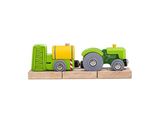 Trattore Ferroviario Bigjigs Con Un Binario Di Raccordo Verde