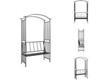 Vidaxl Arco Di Rose Con Panca Nero 128X50X207 Cm In Ferro - Archi Di Rose, Graticci E Pergole