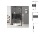 Vidaxl Schermo Doccia Per Cabina Doccia Nero 115X195 Cm Esg Vetro Chiaro - Schermi Doccia